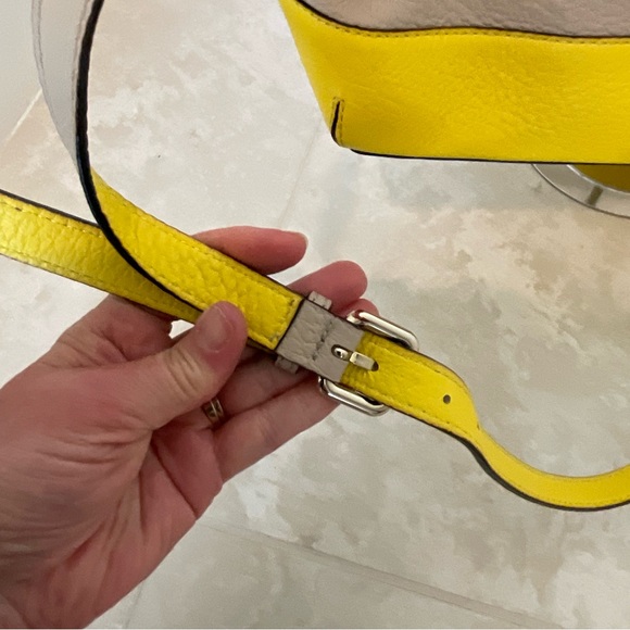 Kate Spade satchel Southport Avenue Jenny color block yellow and tan - Picture 7 of 16